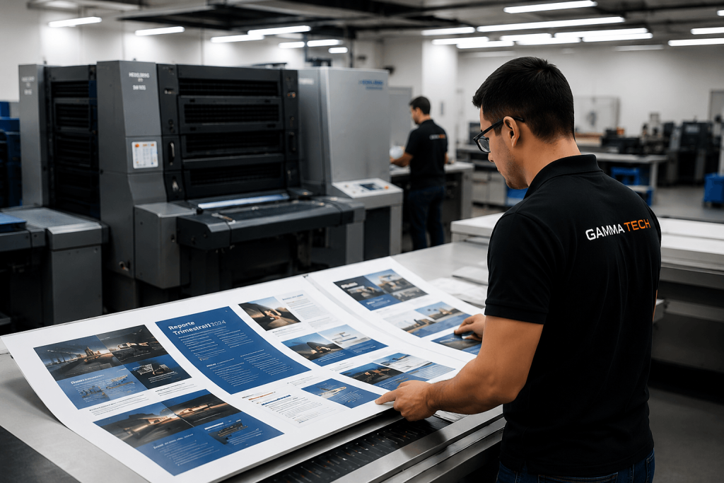 persona revisando impresión